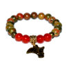 Bracelet perle de gemmes Unakite et Cornaline